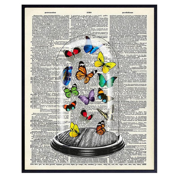 Trinx Butterfly Dictionary Unframed Textual Art Wayfair